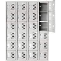 Clean Line Lockerettes, 6 -tier, Bank of 4, 18" x 72" x 12", Steel Distribution Jean Lapalme