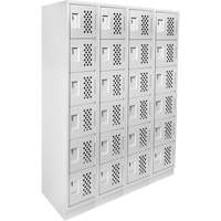 Assembled Clean Line Perforated Economy Lockers, 6 -tier, Bank of 4, 18" x 72" x 12", Steel Distribution Jean Lapalme