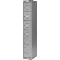 Lockers, 6 -tier, 12" x 18" x 72", Steel, Grey, Knocked Down Distribution Jean Lapalme