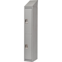 Lockers, 2 -tier, 12" x 18" x 82", Steel, Grey, Knocked Down Distribution Jean Lapalme