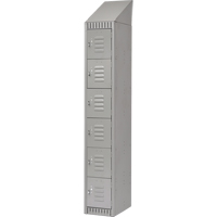 Lockers, 6 -tier, 12" x 18" x 82", Steel, Grey, Knocked Down Distribution Jean Lapalme