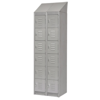 Lockers, 6 -tier, Bank of 2, 24" x 18" x 82", Steel, Grey, Knocked Down Distribution Jean Lapalme