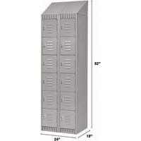 Lockers, 6 -tier, Bank of 2, 24" x 18" x 82", Steel, Grey, Knocked Down Distribution Jean Lapalme