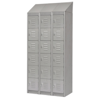 Casiers, 6 niveaux, Bloc de 3, 36" x 18" x 82", Acier, Gris, D&eacute;mont&eacute; Distribution Jean Lapalme