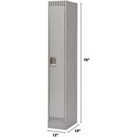 Lockers, 12" x 18" x 76", Steel, Grey, Knocked Down Distribution Jean Lapalme