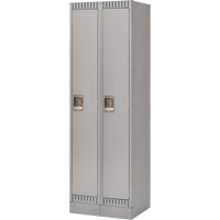 Lockers, Bank of 2, 24" x 18" x 76", Steel, Grey, Knocked Down Distribution Jean Lapalme