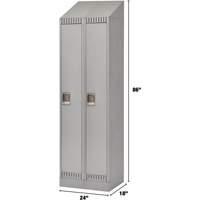 Lockers, Bank of 2, 24" x 18" x 86", Steel, Grey, Knocked Down Distribution Jean Lapalme