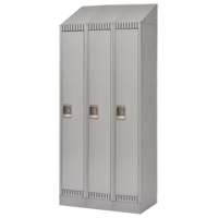 Lockers, Bank of 3, 36" x 18" x 86", Steel, Grey, Knocked Down Distribution Jean Lapalme