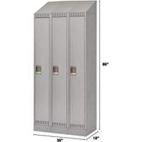 Lockers, Bank of 3, 36" x 18" x 86", Steel, Grey, Knocked Down Distribution Jean Lapalme
