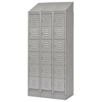 Lockers, 6 -tier, Bank of 3, 36" x 18" x 86", Steel, Grey, Knocked Down Distribution Jean Lapalme