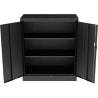 Armoire standard &agrave; hauteur de comptoir, Acier, 2 Tablettes, 42" h x 36" la x 18" P, Noir Distribution Jean Lapalme