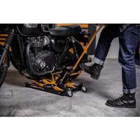 Cric pour VTT et motos, 0,75 tonnes Capacit&eacute;, 4-2/3" Abaiss&eacute;e, 14-1/2" &eacute;lev&eacute;e, Hydraulique &agrave; main Distribution Jean Lapalme