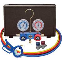 Jeu de manom&egrave;tres collecteurs pour automobile avec coupleurs manuels et robinet perce-canette lat&eacute;rale 3-in-1 Distribution Jean Lapalme