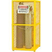 Gas Cylinder Storage Cabinet, 9 Cylinder Capacity, 30" W x 30" D x 71-3/4" H, Yellow Distribution Jean Lapalme