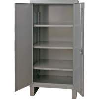 Armoire tr&egrave;s robuste, Acier, 3 Tablettes, 66" h x 36" la x 24" P, Gris Distribution Jean Lapalme