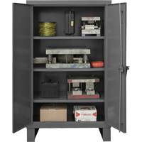 Armoire tr&egrave;s robuste, Acier, 3 Tablettes, 66" h x 60" la x 24" P, Gris Distribution Jean Lapalme