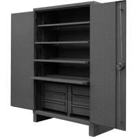 Armoire tr&egrave;s robuste avec tablettes coulissantes, Acier, 4 Tablettes, 78" h x 48" la x 24" P, Gris Distribution Jean Lapalme
