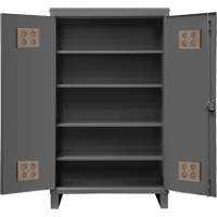 Armoire ext&eacute;rieure robuste, Acier, 4 Tablettes, 78" h x 48" la x 24" P, Gris Distribution Jean Lapalme