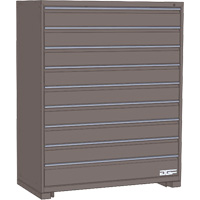 Modular Drawer Cabinet, 9 Drawers, 24" W x 24" D x 60" H, Grey Distribution Jean Lapalme