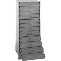 Armoire de rangement modulaire avec tiroirs, Acier, 12 tiroirs, 20-3/8" x 16" x 60-1/8", Gris Distribution Jean Lapalme