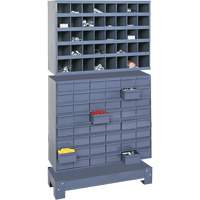 Unit&eacute; de stockage modulaire pour petites pi&egrave;ces, Acier, 48 tiroirs, 33-3/4" x 12-1/4" x 58-3/8", Gris Distribution Jean Lapalme