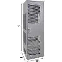 Casier pour &eacute;quipement avec porte, Acier, 24" la x 18" p x 72" h, Gris Distribution Jean Lapalme