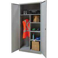 Armoire de rangement combin&eacute;e, 36" la x 18" p x 72" h, Gris Distribution Jean Lapalme