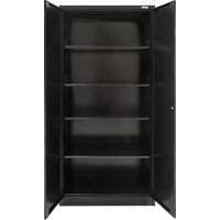 Armoire de rangement Hi-Boy, Acier, 4 Tablettes, 72" h x 36" la x 18" P, Noir Distribution Jean Lapalme