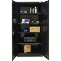Armoire de rangement Hi-Boy, Acier, 4 Tablettes, 72" h x 36" la x 18" P, Noir Distribution Jean Lapalme