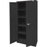 Storage Cabinet, Steel, 4 Shelves, 66" H x 30" W x 15" D, Black Distribution Jean Lapalme