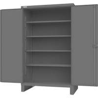 Cabinet with Recessed Pegboard Doors, Steel, 4 Shelves, 78" H x 48" W x 30" D, Grey Distribution Jean Lapalme