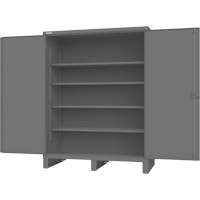 Cabinet with Recessed Doors, Steel, 4 Shelves, 78" H x 60" W x 30" D, Grey Distribution Jean Lapalme