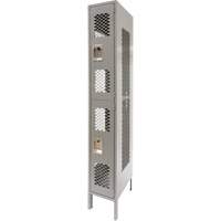 Casiers ventil&eacute;s, 2 niveaux, 12" x 18" x 78", Acier, Gris, D&eacute;mont&eacute;, Perfor&eacute; Distribution Jean Lapalme