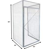 Bulk Storage Locker, 48" x 48" x 90", Steel, Grey, Knocked Down, Perforated Distribution Jean Lapalme
