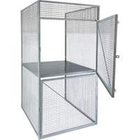 Bulk Storage Locker, 2 -tier, 36" x 36" x 90", Steel, Grey, Knocked Down, Perforated Distribution Jean Lapalme