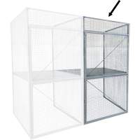 Add-On Bulk Storage Locker, 2 -tier, 48" x 48" x 90", Steel, Grey, Knocked Down, Perforated Distribution Jean Lapalme