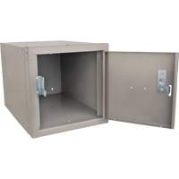 Casier cubique empilable, 12" x 18" x 12", Acier, Gris, D&eacute;mont&eacute; Distribution Jean Lapalme