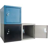 Casier cubique empilable, 12" x 18" x 12", Acier, Gris, D&eacute;mont&eacute; Distribution Jean Lapalme