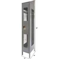 Vented Lockers, 12" x 18" x 88", Steel, Grey, Knocked Down, Perforated Distribution Jean Lapalme