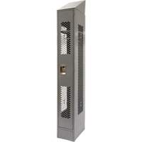 Vented Lockers, 12" x 18" x 88", Steel, Grey, Knocked Down, Perforated Distribution Jean Lapalme