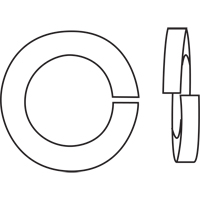 Split Lock Washer, 1/4", Yellow Zinc Distribution Jean Lapalme