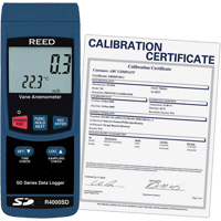 Thermo-an&eacute;mom&egrave;tre avec certificat de calibration, Enregistrement des donn&eacute;es, Gamme de v&eacute;locit&eacute; d'air de 0,4 - 30 m/sec Distribution Jean Lapalme