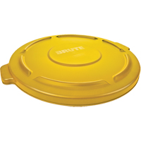 Round Brute&reg; Tops, Flat Lid, Plastic/Polyethylene, Fits Container Size: 22" Dia. Distribution Jean Lapalme