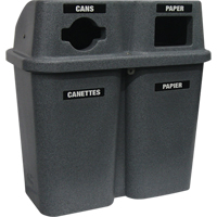 Contenants de recyclage Bullseye, Bord de rue, Plastique, 2 x 22 gal. US Distribution Jean Lapalme