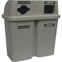 Contenants de recyclage Bullseye, Bord de rue, Plastique, 2 x 22 gal. US Distribution Jean Lapalme