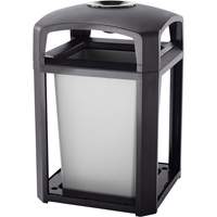 Cendrier et corbeille pour d&eacute;chets de s&eacute;rie Landmark, Plastique, Capacit&eacute; 35 gal. US, Hauteur 40" Distribution Jean Lapalme