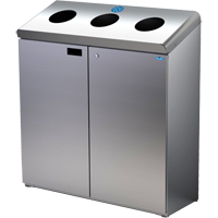 Floor Standing Recycling Station, Bulk, Stainless Steel, 42 gal. Distribution Jean Lapalme