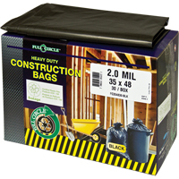 Sacs pour d&eacute;chets pour entrepreneurs, Fort, 30" la x 48" lo, 2 mils, Noir, Capacit&eacute; 121,13 L (32 gal.) Distribution Jean Lapalme