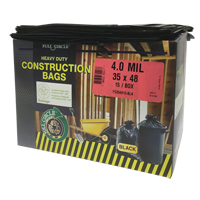 Sacs pour d&eacute;chets pour entrepreneurs, Fort, 35" la x 48" lo, 4 mils, Noir, Capacit&eacute; 166,55 L (44 gal.) Distribution Jean Lapalme
