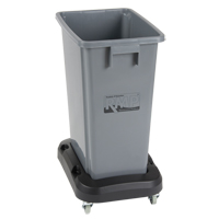 Socle roulant pour contenant &agrave; d&eacute;chets & &agrave; recyclage, Polypropyl&egrave;ne, Noir, Convient aux contenants  Distribution Jean Lapalme